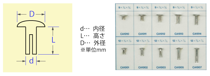 脚割れ鋲（足割れ鋲）